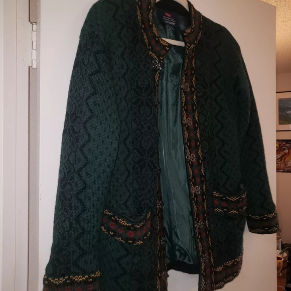 WindFjord Wool Cardigan Jacket Green - Picture 7 of 7